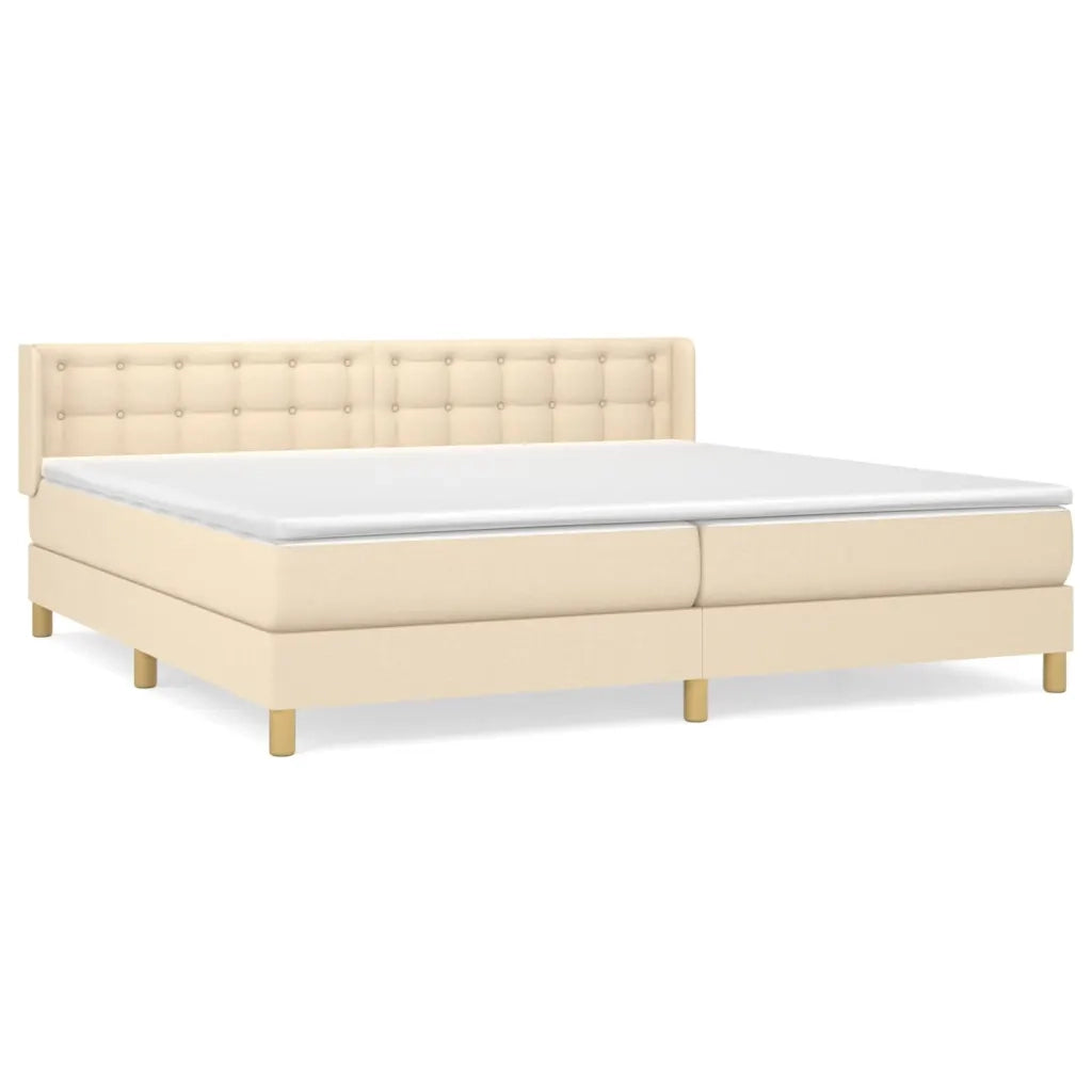 Giroletto a Molle con Materasso Crema 180x200 cm in Tessuto