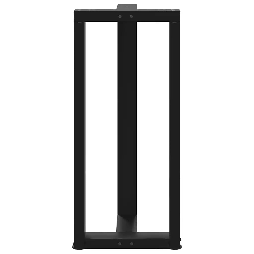 Gambe per tavolo da bar a forma di T 2 pz nere 40x35x(90-91) cm in acciaio 4013072