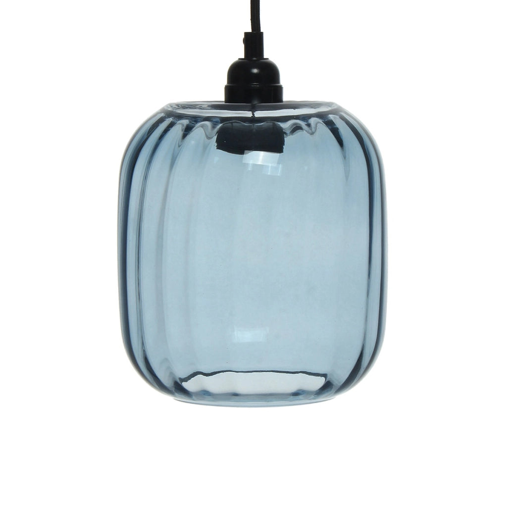 Lampada a sospensione Gloria 125 in vetro blu