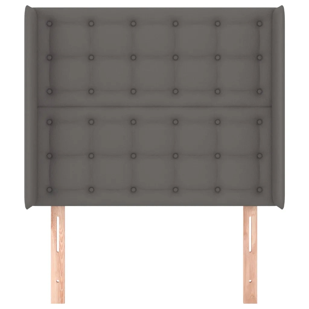 Testiera | Testata ad Orecchio Grigio 93x16x118/128 cm in Similpelle