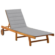 Lettino prendisole sedia a sdraio lettino prendisole letto da giardino mobili da esterno per patio con cuscino legno massello di acacia 02_0012409
