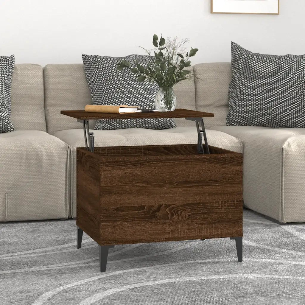 Tavolino salotto | Tavolino da caff¨¨ | Tavolino da Soggiorno Rovere Marrone 60x44,5x45 cm Legno Multistrato