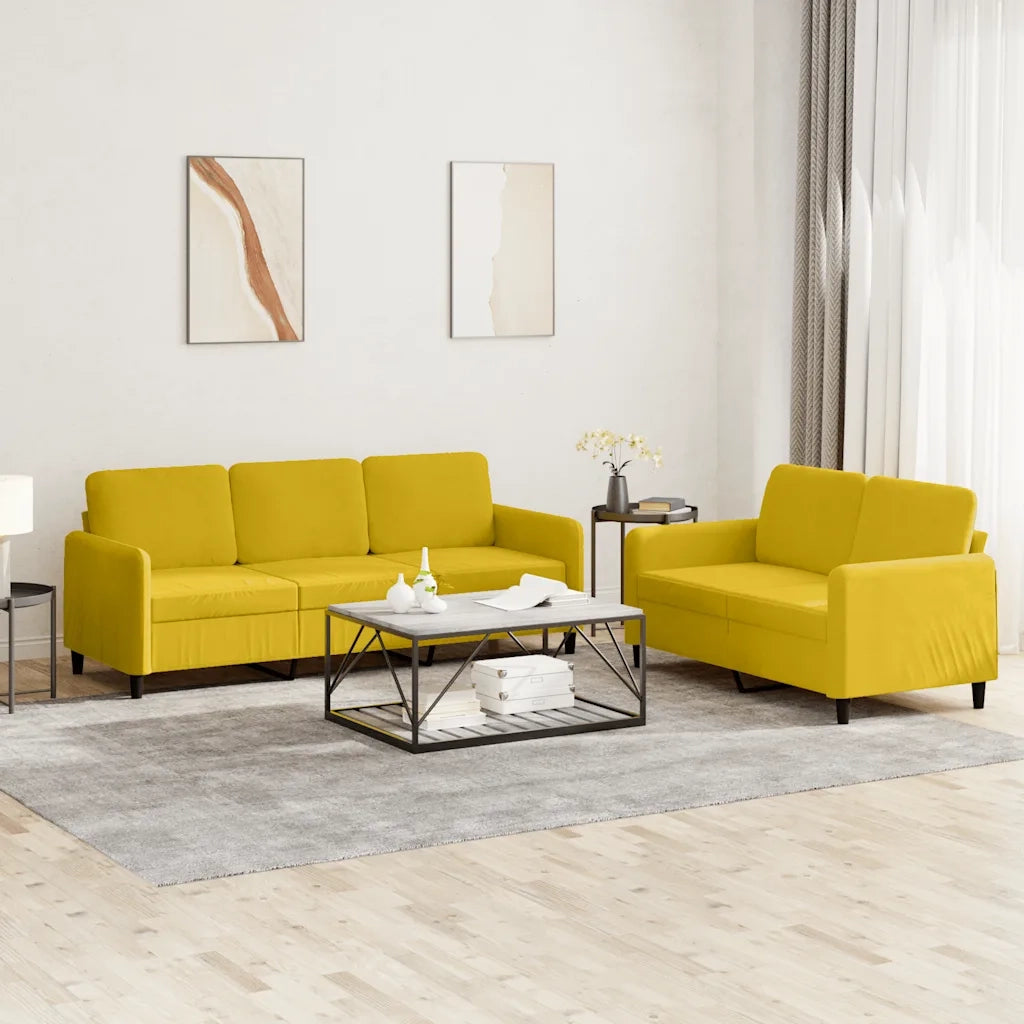 Set di Divani 2 pz Giallo in Vellutocod mxl 107201