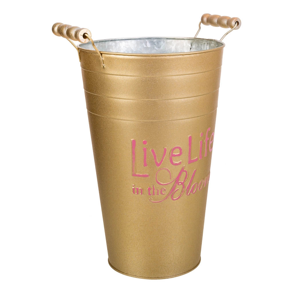 Vaso in metallo dorato 24xd19x30/32,5hb:13