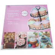Trade Shop - Alzata Tortiera 24x22 Cm Due Piani Ferro Porta Dolci Muffin Cup Cake Decorazioni -