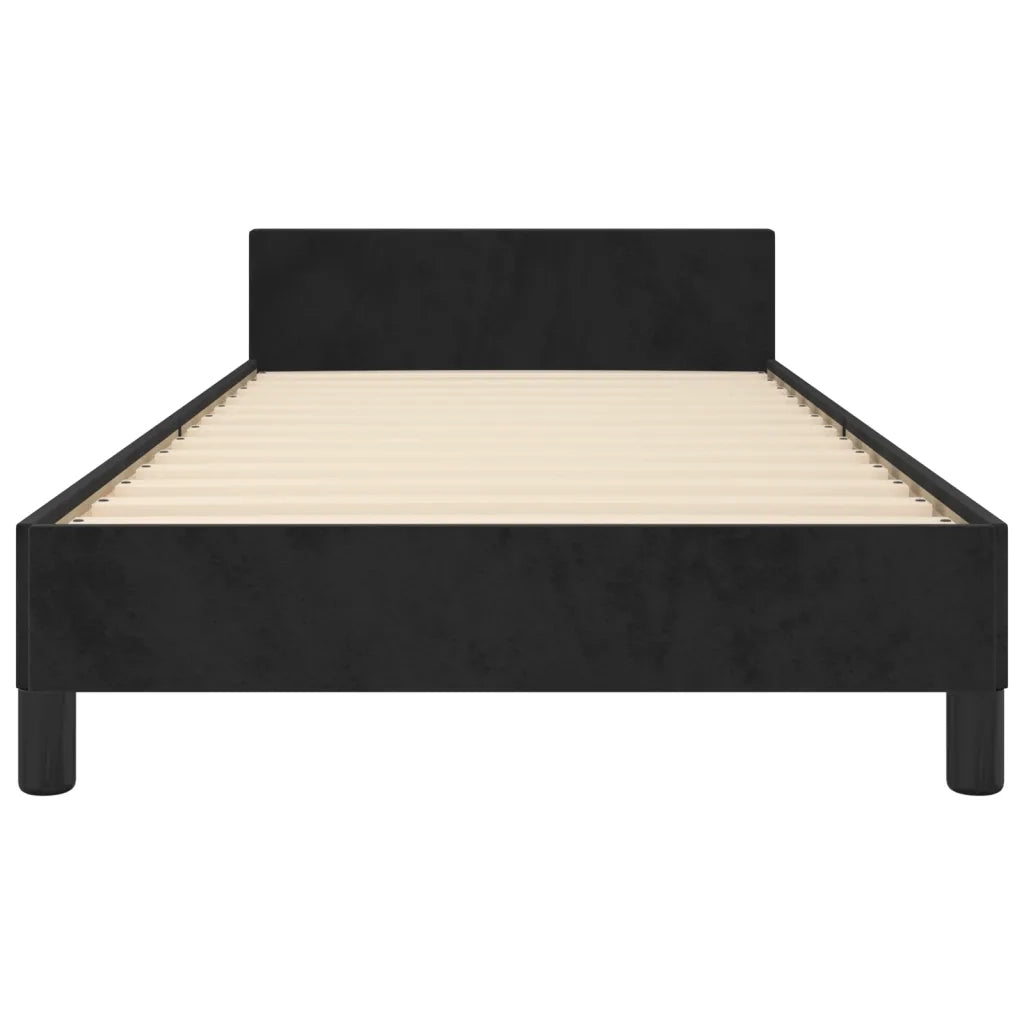 Giroletto con Testiera-Struttura Letto con testiera Nero 80x200 cm in Velluto 834185