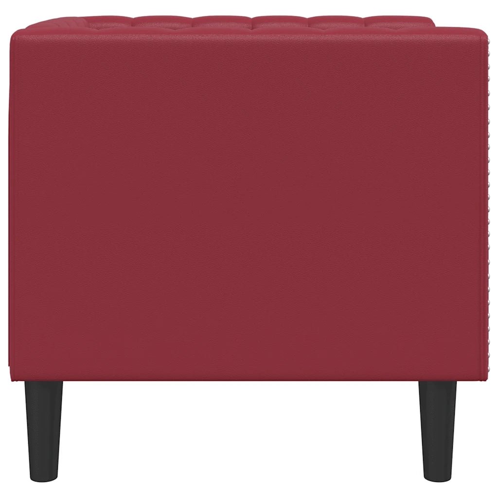 Divano Sedia-Poltrona Chesterfield Rosso Vino in Similpelle