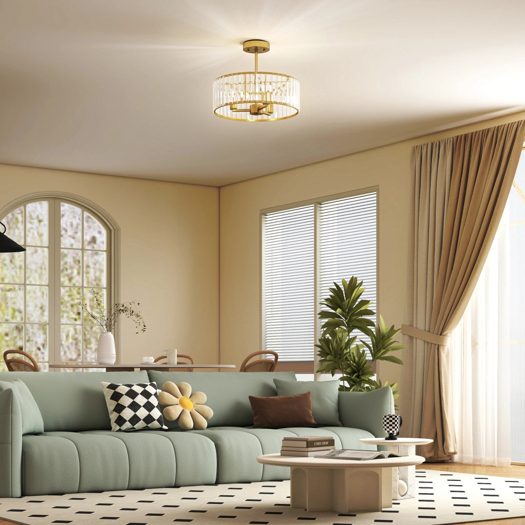 Lampadario a sospensione cristallo 3 luci ¨C Xylo ¨C metallo oro design classico