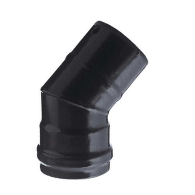 GOMITO PER STUFA A PELLET 45 ATTACCO MF D  8 CM NERO OPACO- 1,0 pz