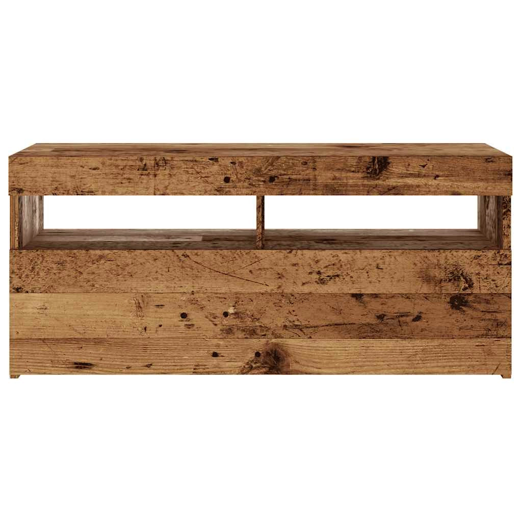 Mobile TV multimediale scaffale TV credenza mobile TV sala da pranzo soggiorno camera da letto con luci LED legno invecchiato legno ingegnerizzato marrone 02_0026837