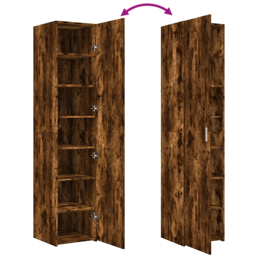 Credenza-Buffet-Armadio da cucina Rovere Fumo 40x42,5x185 cm in Legno Multistrato 641017