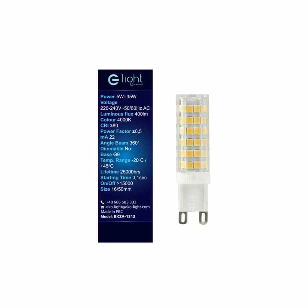 Lampadina LED G9 3,5W 4000K neutra 320lm Eko-Light EKZA312