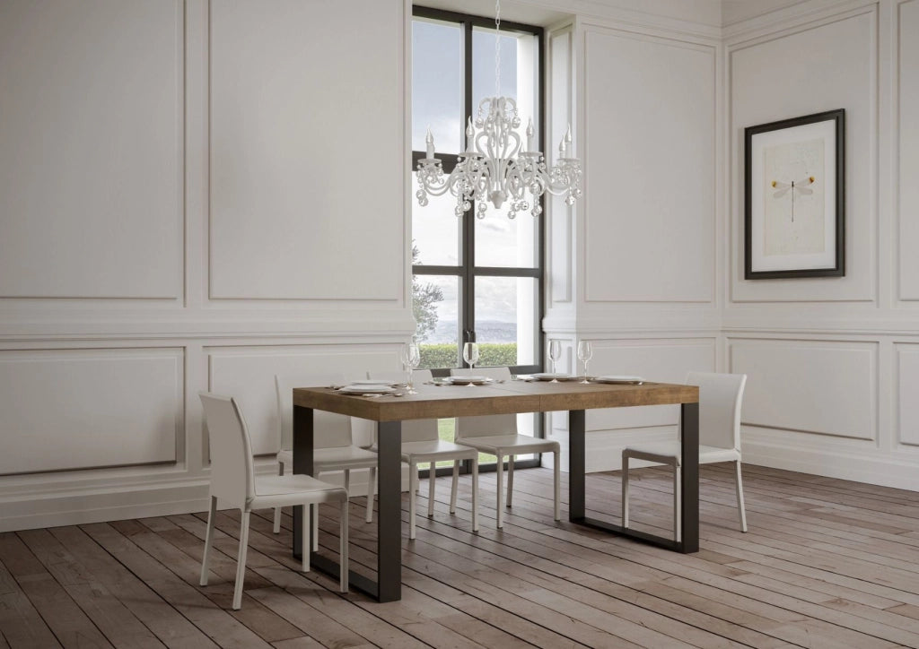 Tavolo allungabile 90x200/460 cm Tekno Premium noce telaio Antracite
