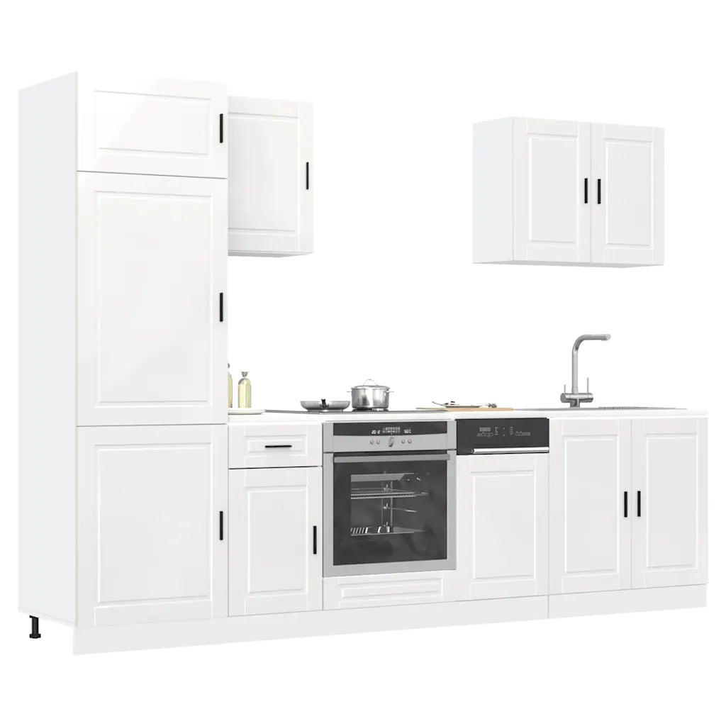 Set Mobili da Cucina 7 pz Porto Bianchi Lucido in Truciolato 3314783