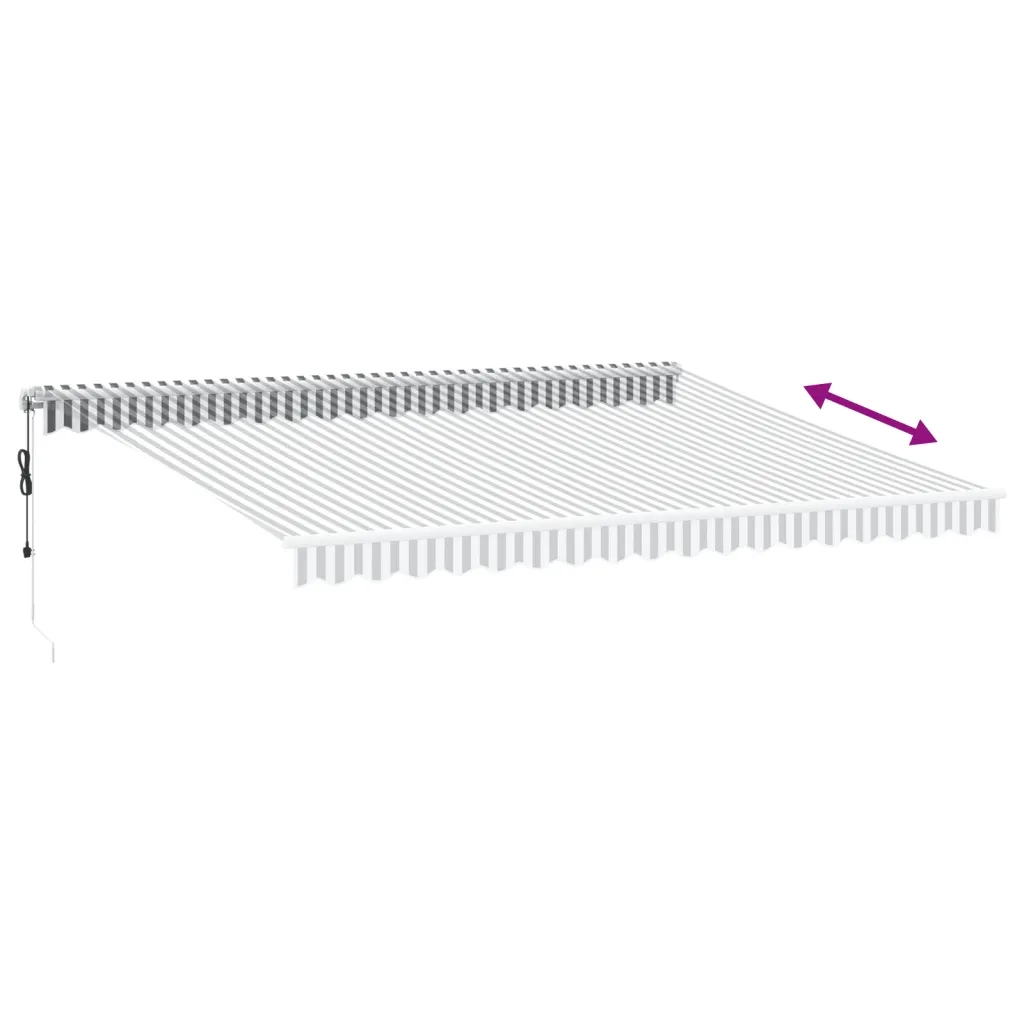 Tenda Retrattile Automatica LED Antracite e Bianco 450x350 cm 3215799