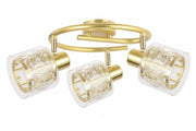 Plafoniera Elmo glamour oro tonda 3xE14 vetro Reality