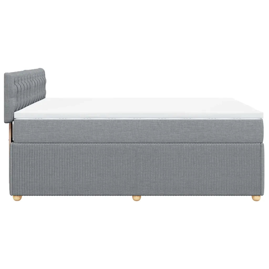 Giroletto a Molle con Materasso Grigio Chiaro 140x200cm Tessuto