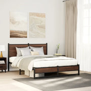 Giroletto senza Materaso in Metallo Rovere Marrone 137x190 cm 4007939