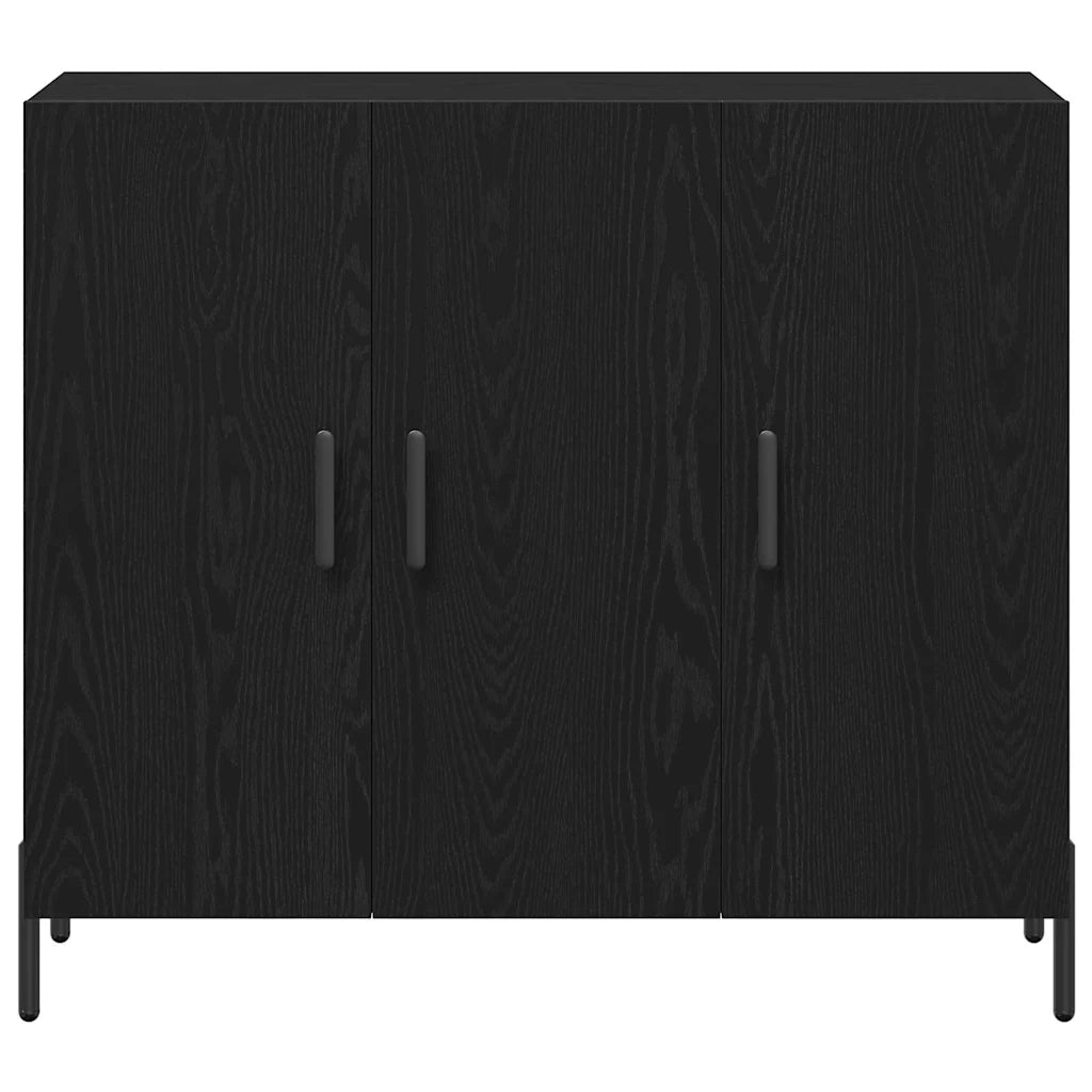 Credenza Rovere Nero 90 x 34 x 80 cm Legno multistrato 869081