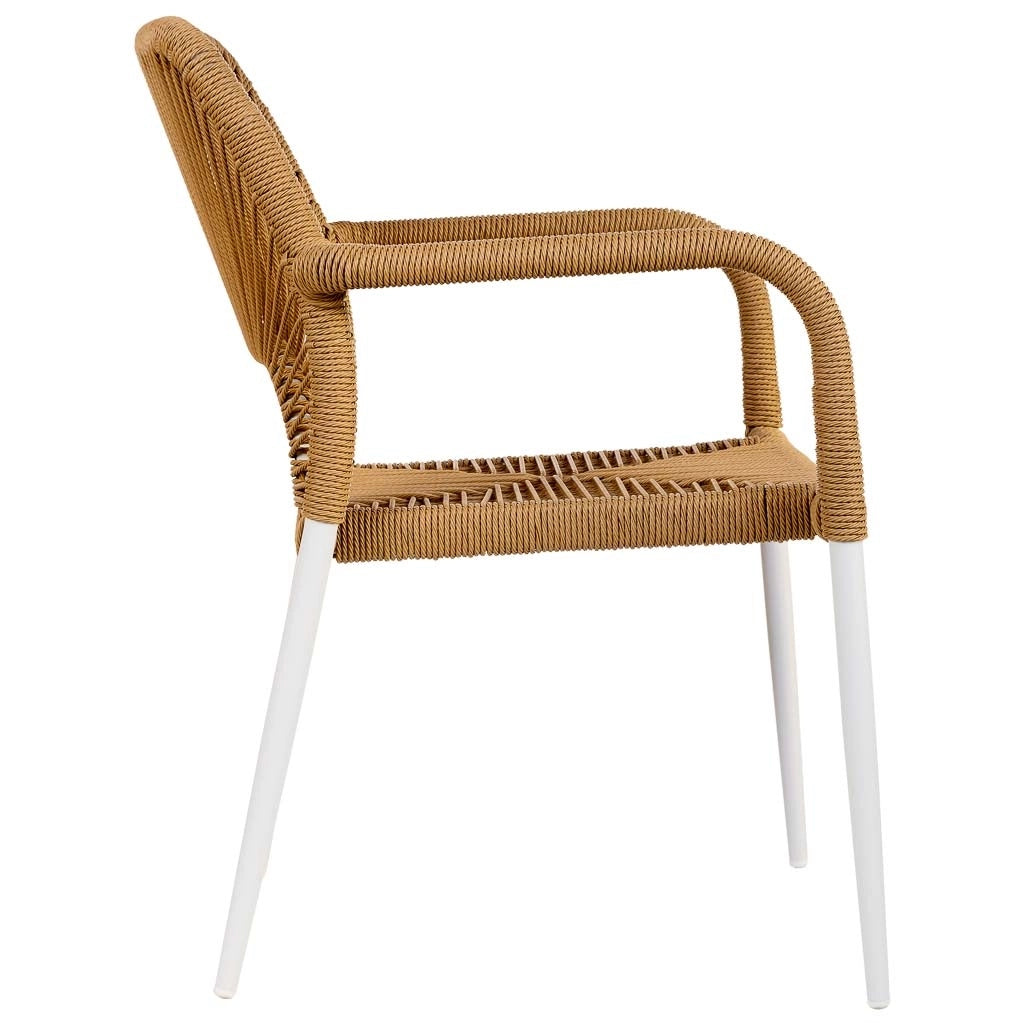 Sedia in rattan sintetico beige 57x63x80,5