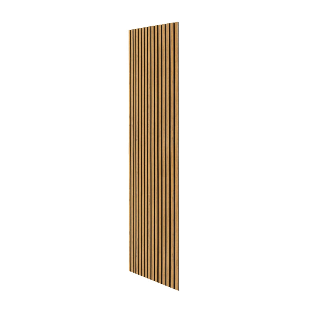 Coppia di Pannelli Fonoassorbenti con Doghe Rovere 3D in Legno 2400 x 600mm
