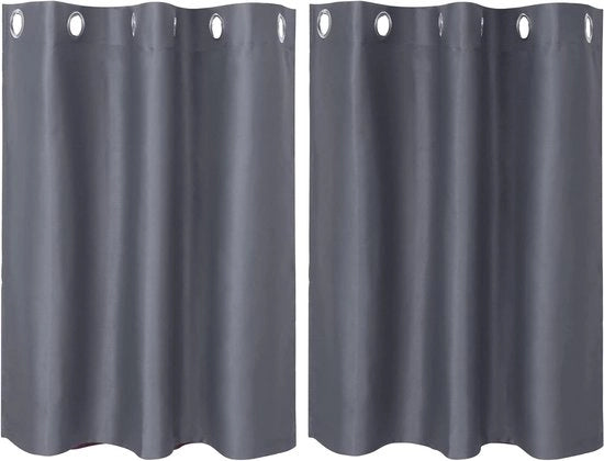 Set di tende da finestra termiche con proprietà isolanti - Set di 2 - Grigio - 106,7 x 91,4 cm - Per camera - Poliestere.