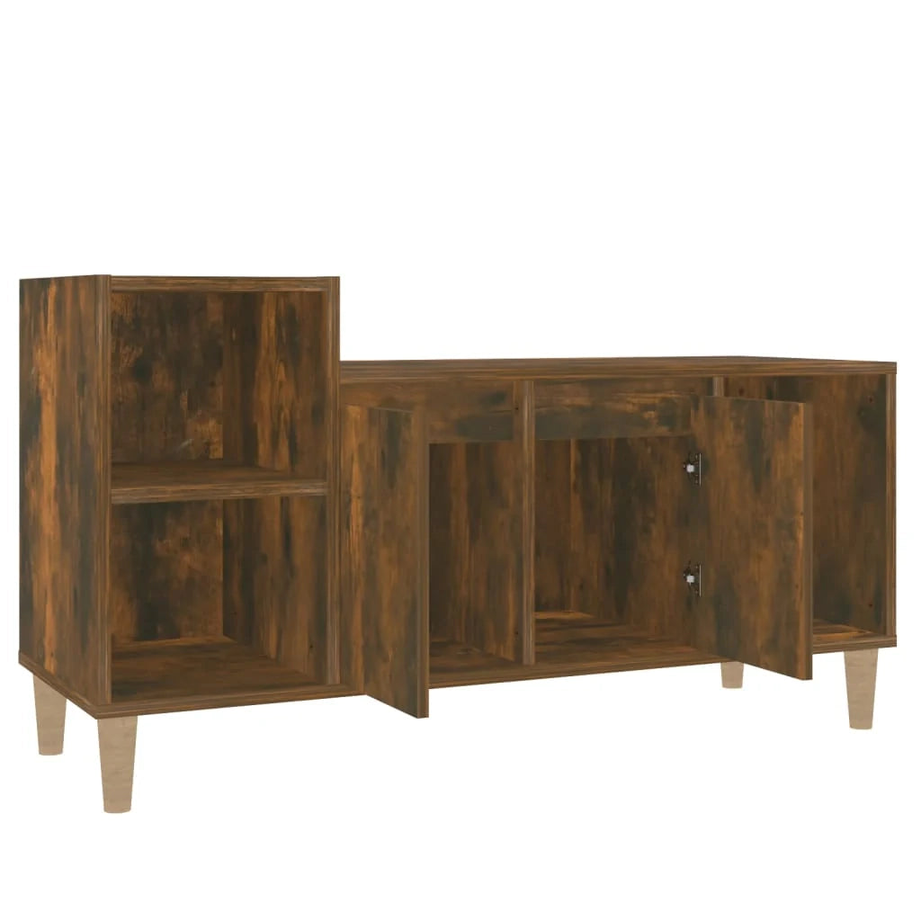 Mobile TV multimediale scaffale TV credenza mobile TV sala da pranzo soggiorno camera da letto rovere affumicato 100 x 35 x 55 cm legno ingegnerizzato marrone 02_0027273