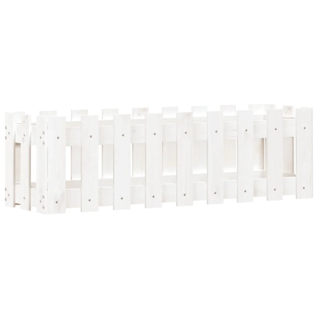 Fioriera rialzata per piante fiori patio giardino design del giardino con recinzione 100 x 30 x 30 cm pino bianco massiccio 02_0039785