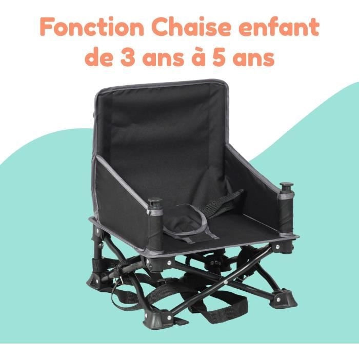BAMBISOL - Rialzo portatile trasformabile in seggiolone - Tablet rimovibile, pieghevole veloce e compatto, borsa per il trasporto
