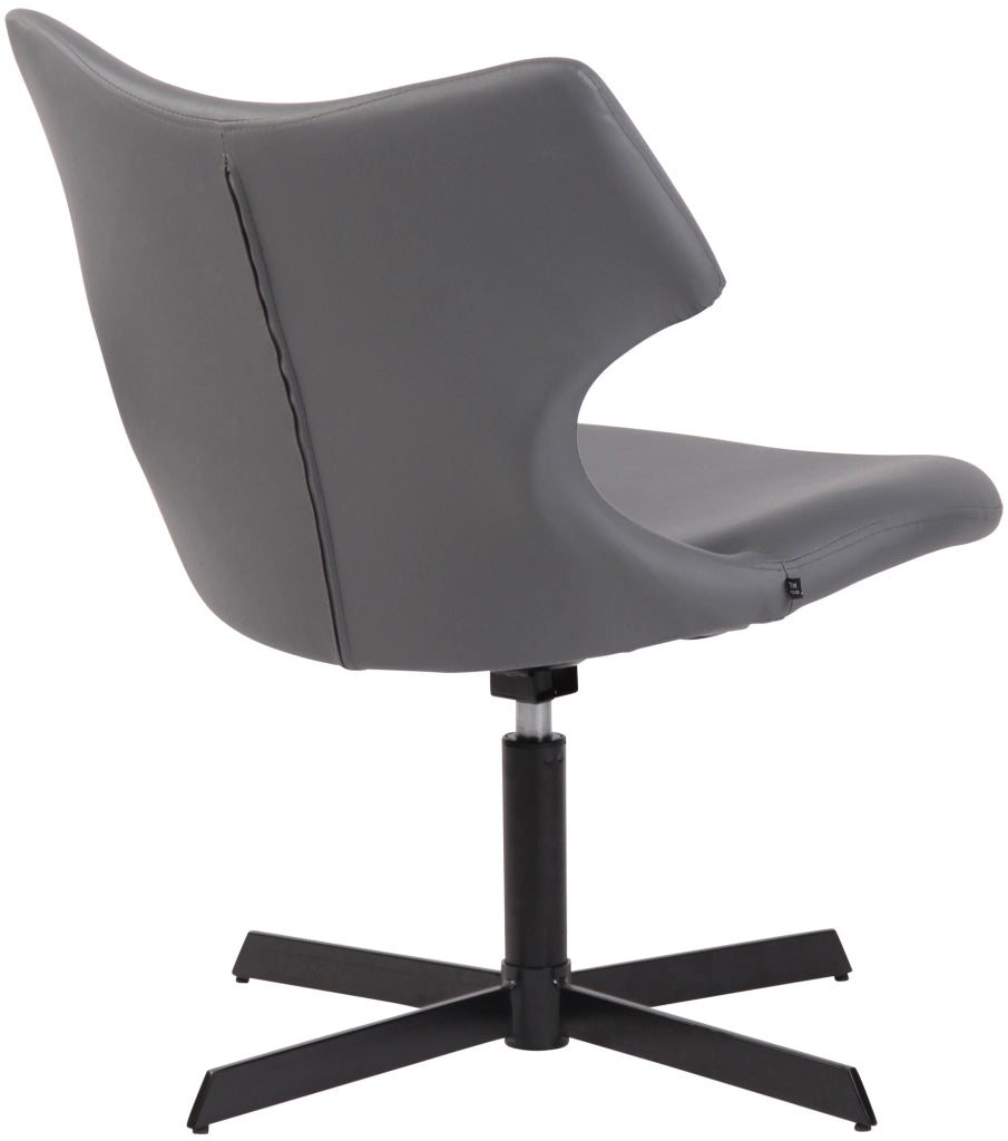 Sedia da lounge Welland in similpelle grigio