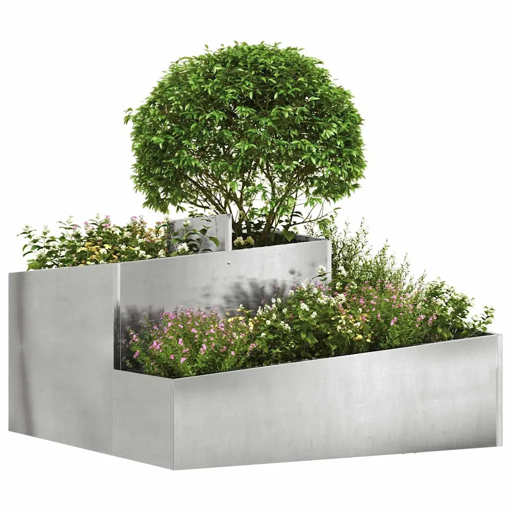 Vaso da giardino Argento 80 x 80 x 50 cm Acciaio inossidabile 873582