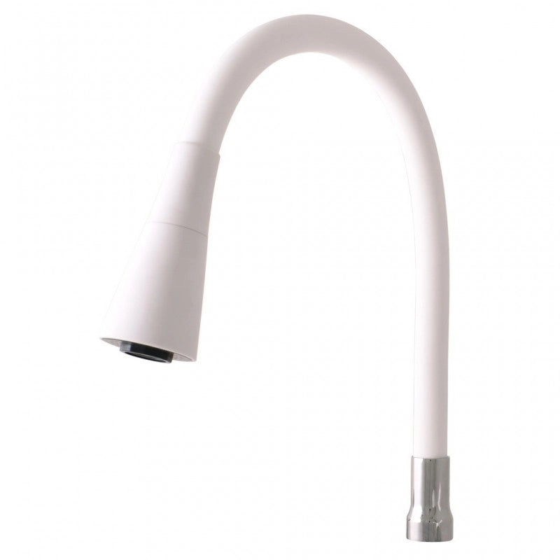 Miscelatore per lavello in memory foam flessibile bianco COLORADO bianco in ottone bianco
