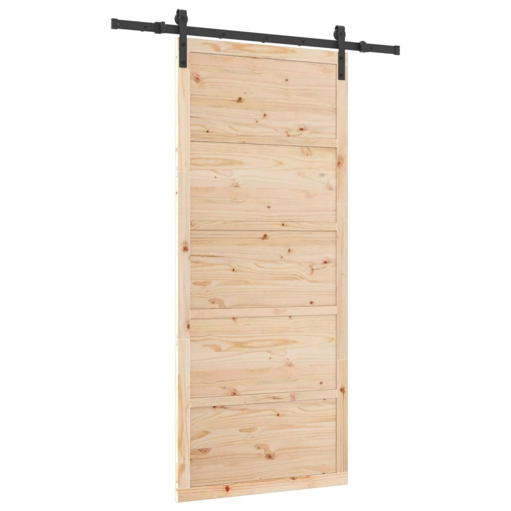 Porta scorrevole Naturale 80 x 208 cm Legno Massello di Pino 3445654