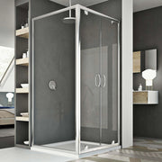 Box Doccia 75x130 AP. 130 CM H185 trasparente mod. Sintesi Duo 2 Ante