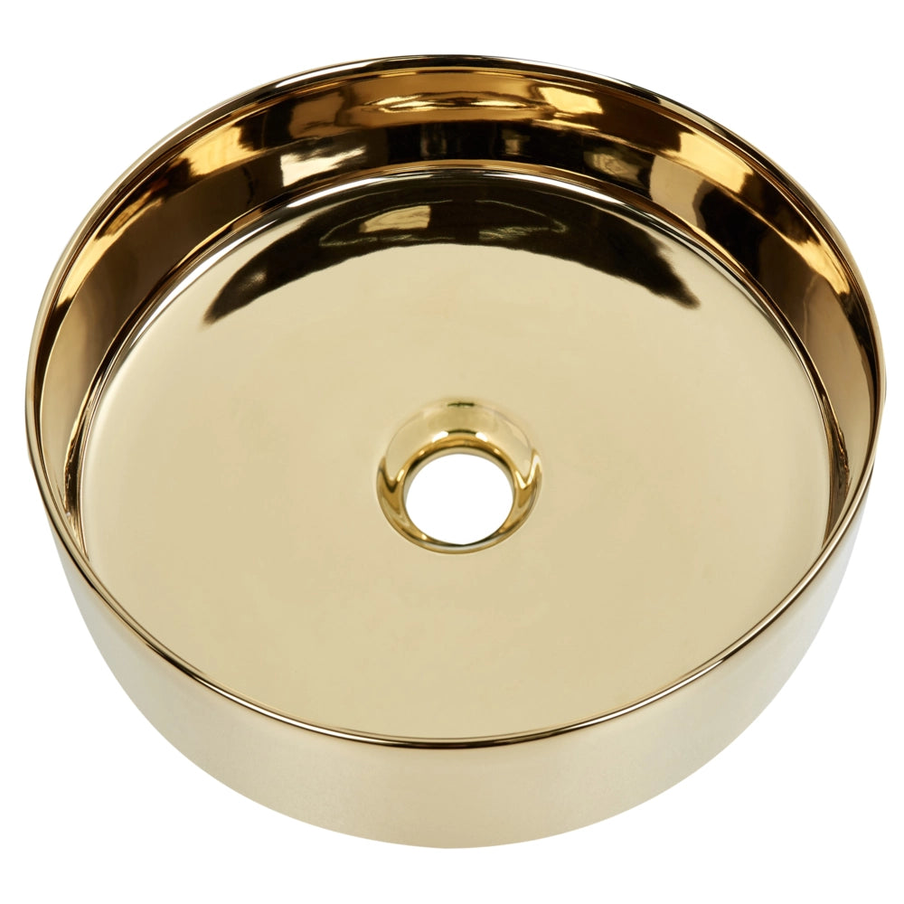 Lavabo da bagno in ceramica oro di forna rotonda 40 x 40 cm Stile glamour