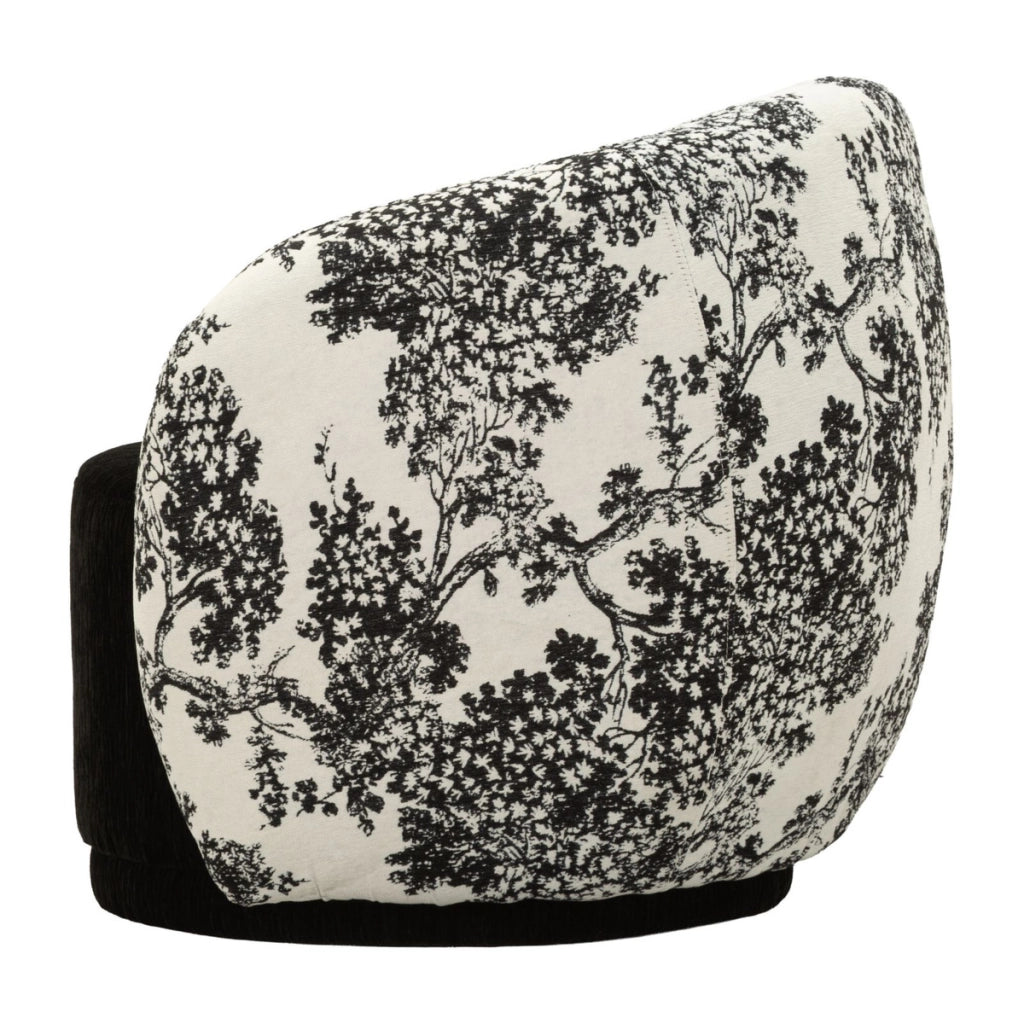 Poltrona in tessuto bicolore bianco e nero