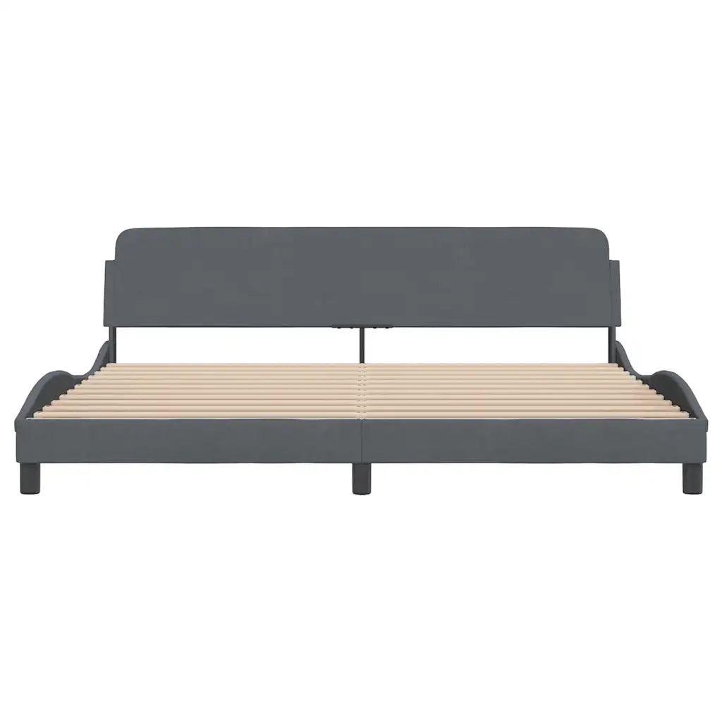 Giroletto senza Materasso Grigio Scuro 200x200 cm Velluto