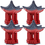 Set di 4 Mini Lampioni Giapponesi in Pietra – Decorazione Aziatica per Giardino, Bonsai e Acquario – Miniature Perfette per Giardini dei Fanciulli e Paesaggi Microscopici