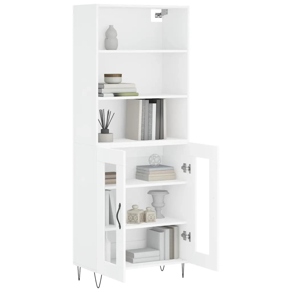 Credenza | Madia | Buffet da pranzo | Armadio da pranzo Bianca 69,5x34x180 cm in Legno Multistrato