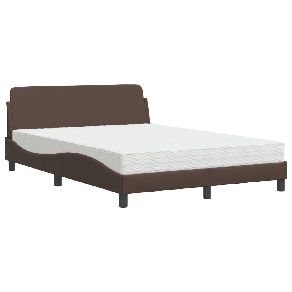 Letto con Materasso Dover Marrone 140x190cm in Similpelle 3208399