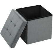 Pouf con contenitore pieghevole ¨C Zephmum ¨C Grigio 38x38x38 cm