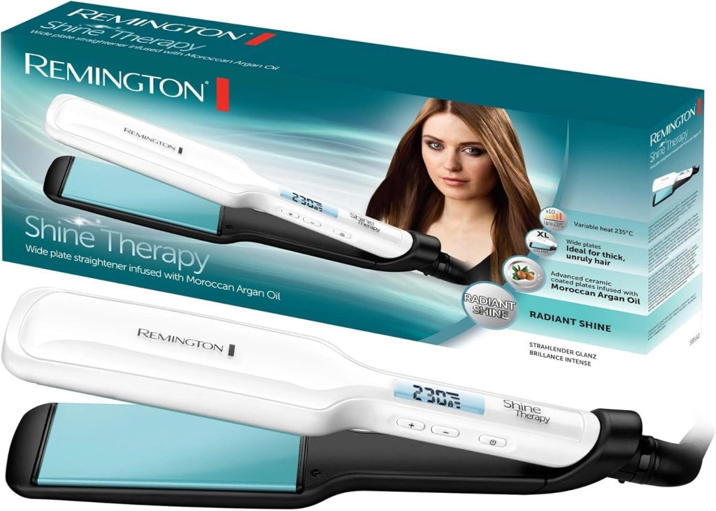 Remington S8550 messa in piega Piastra per capelli Caldo Nero, Bianco