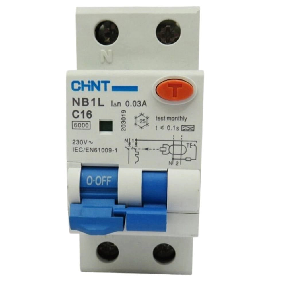 Chint serie nb1l1 interruttore magnetotermico differenziale 1p+n alta protezione *** ampere 16 ampere, confezione 1