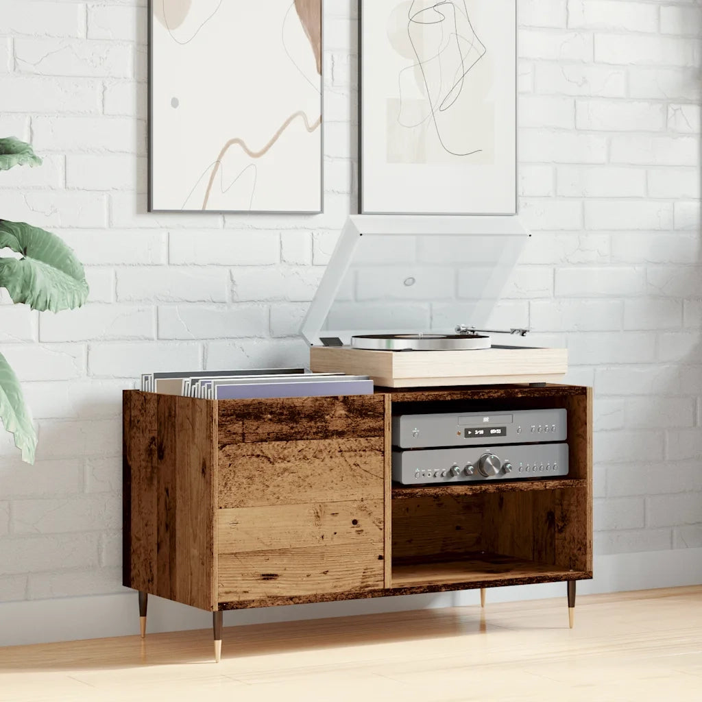 Mobile Porta Dischi Legno Antico 84,5x38x48cm Legno Multistrato 857240