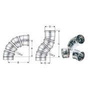 Inox mono parete aisi 316 curva girevole d.080 1