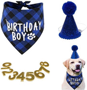 Set di compleanno per cani con bandana e numeri bling 0-8 - Decorazione per compleanno del cane - Materiale leggero e di cotone morbido e comodo