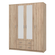 Armadio Camera da Letto Miazzina, Guardaroba Grande 9 Ripiani, 160x205h cm Marrone Noce