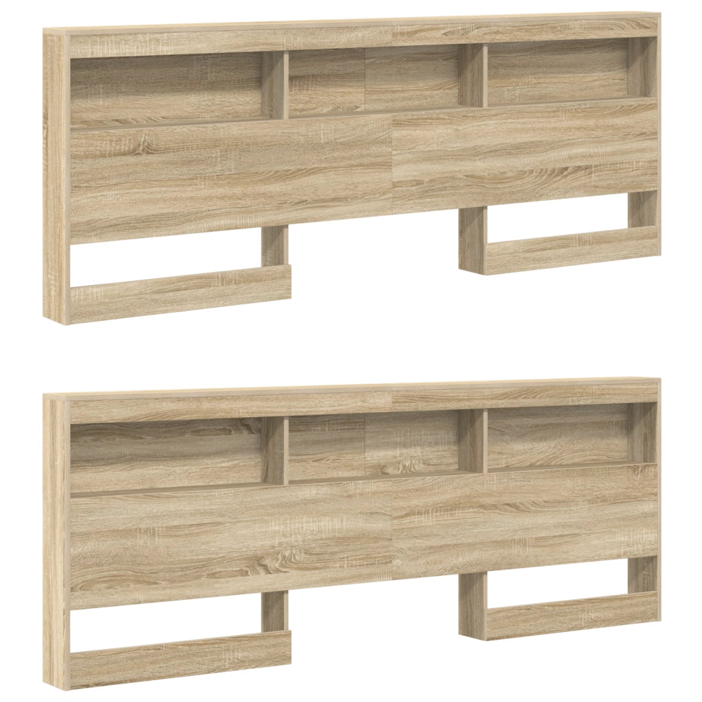 Letto a libreria rovere Sonoma 180x200 cm in legno ingegnerizzato
