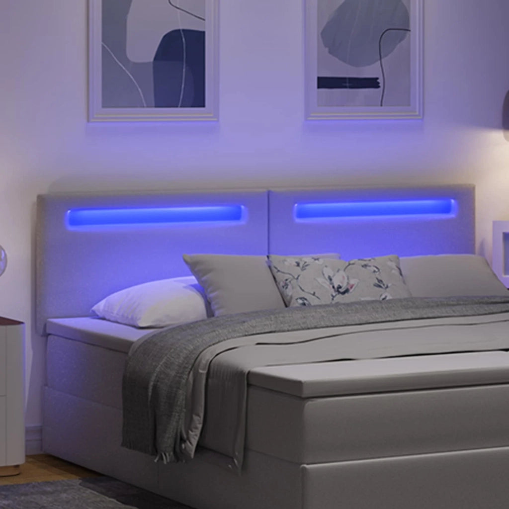 Testiera LED Bianco 180 cm Pelle Sintetica 42007310