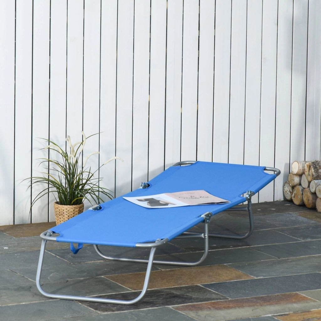 Sdraio Pieghevole con Schienale Regolabile ¨C zephmum ¨C Blu 187x55x24 cm